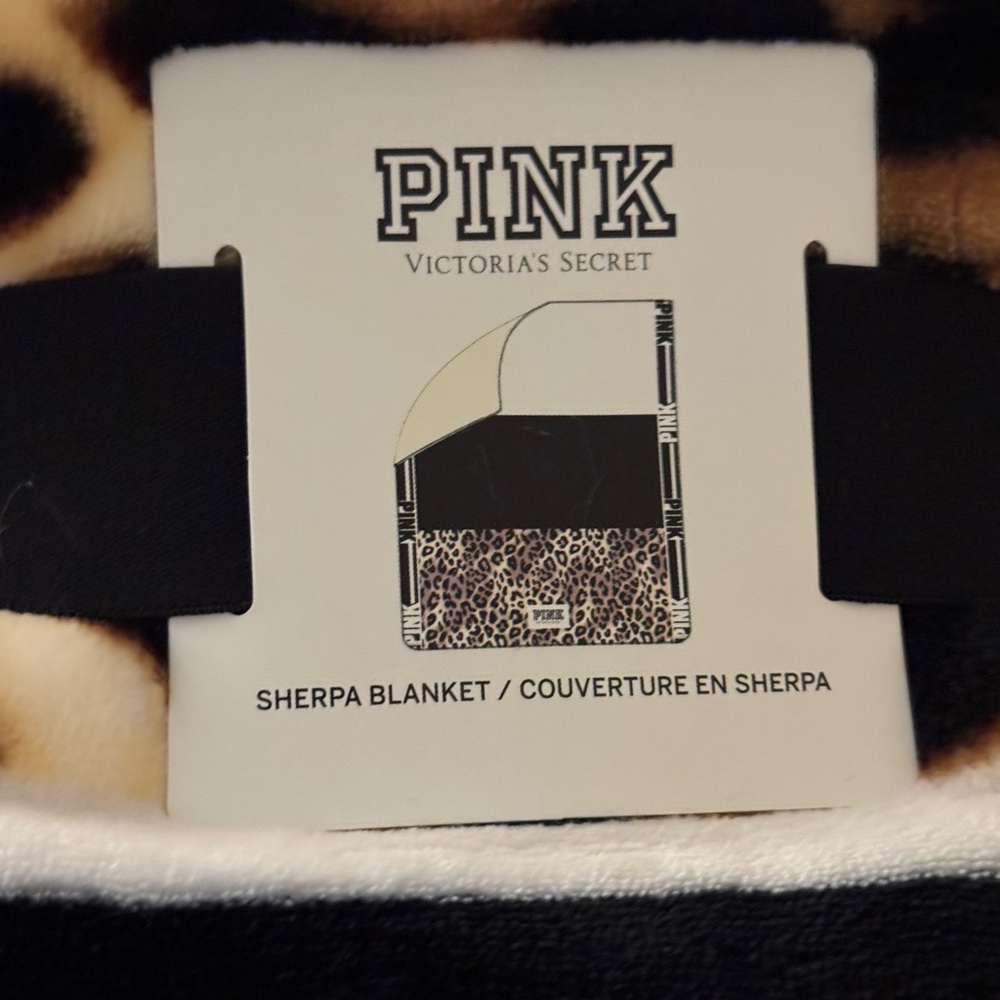 PINK Leopard Print Sherpa Blanket